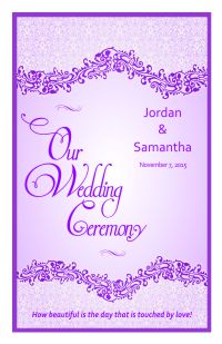 Wedding Program Cover Template 4D - Version 1